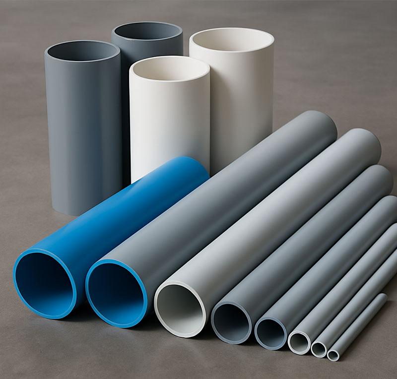 Rigid PVC pressure pipes in a range of diameters